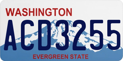 WA license plate ACD3255