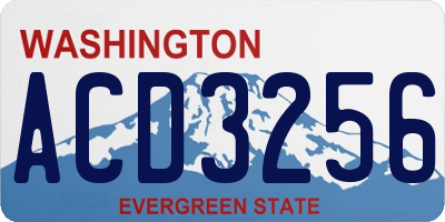 WA license plate ACD3256