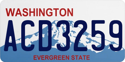 WA license plate ACD3259
