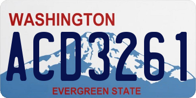 WA license plate ACD3261