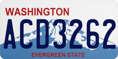 WA license plate ACD3262