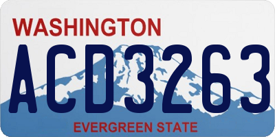 WA license plate ACD3263