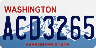WA license plate ACD3265