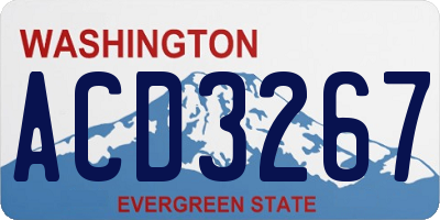WA license plate ACD3267