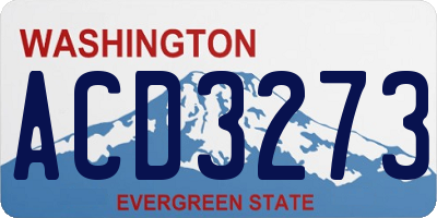 WA license plate ACD3273