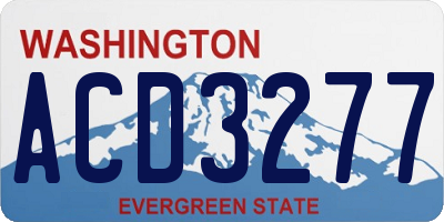 WA license plate ACD3277
