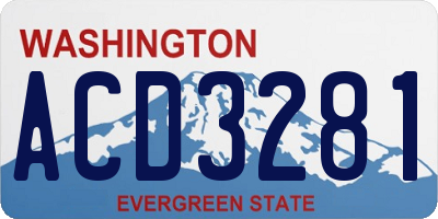 WA license plate ACD3281