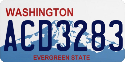 WA license plate ACD3283