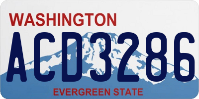 WA license plate ACD3286