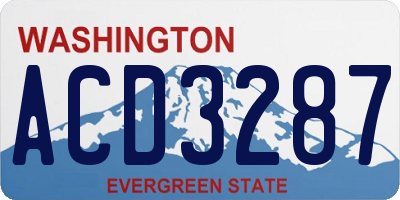 WA license plate ACD3287