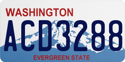 WA license plate ACD3288