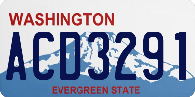 WA license plate ACD3291