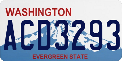 WA license plate ACD3293