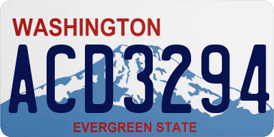 WA license plate ACD3294