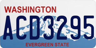WA license plate ACD3295