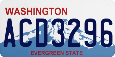 WA license plate ACD3296