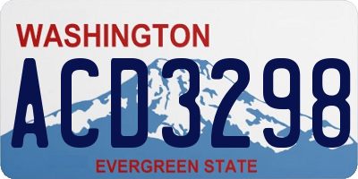 WA license plate ACD3298