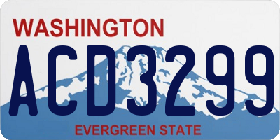 WA license plate ACD3299