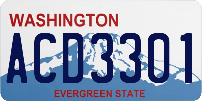 WA license plate ACD3301