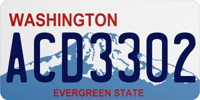 WA license plate ACD3302