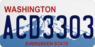 WA license plate ACD3303