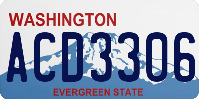 WA license plate ACD3306