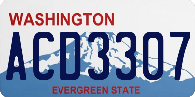 WA license plate ACD3307