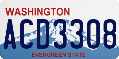 WA license plate ACD3308