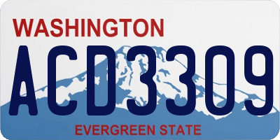 WA license plate ACD3309