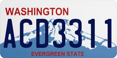 WA license plate ACD3311