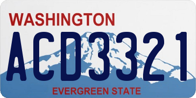 WA license plate ACD3321
