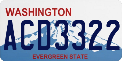 WA license plate ACD3322