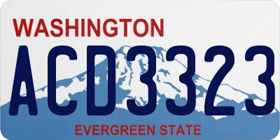 WA license plate ACD3323