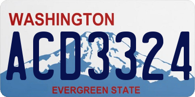 WA license plate ACD3324