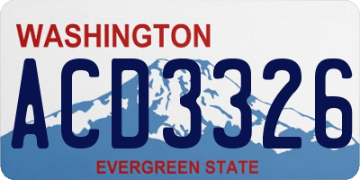 WA license plate ACD3326
