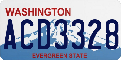 WA license plate ACD3328
