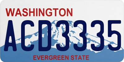 WA license plate ACD3335