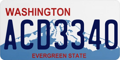 WA license plate ACD3340