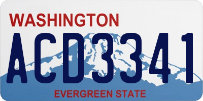 WA license plate ACD3341