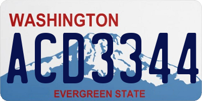 WA license plate ACD3344