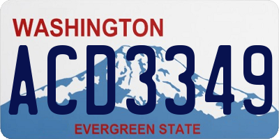 WA license plate ACD3349