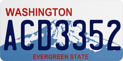 WA license plate ACD3352