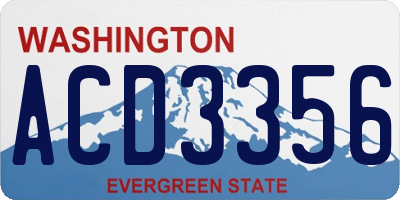 WA license plate ACD3356