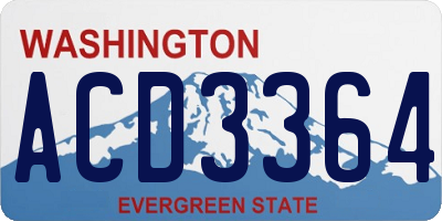 WA license plate ACD3364