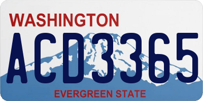 WA license plate ACD3365