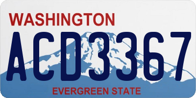 WA license plate ACD3367