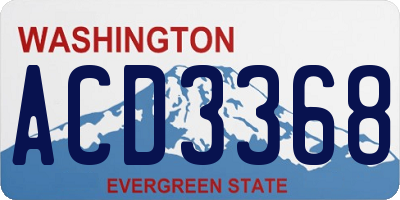 WA license plate ACD3368