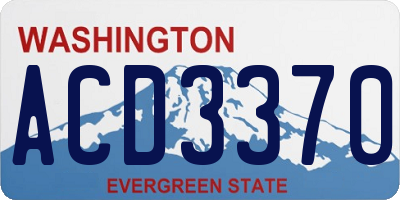 WA license plate ACD3370