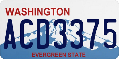 WA license plate ACD3375