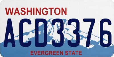 WA license plate ACD3376